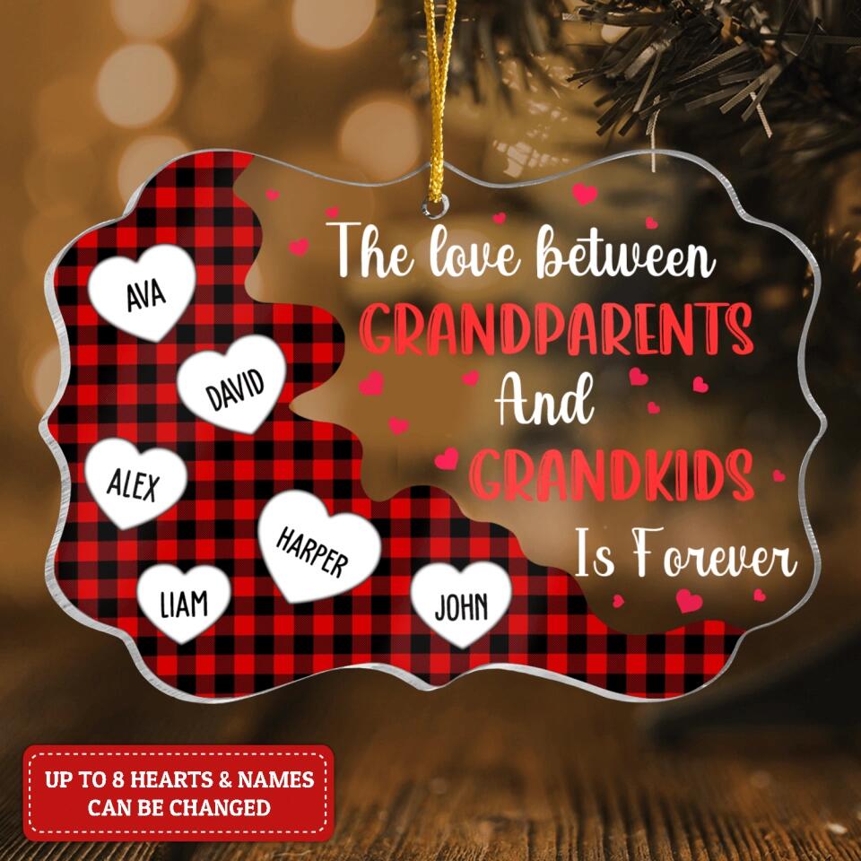 The Love Between Grandparents And Grandkids Is Forever - Personalized Acrylic Ornament, Gift For Grandma, Grandpa