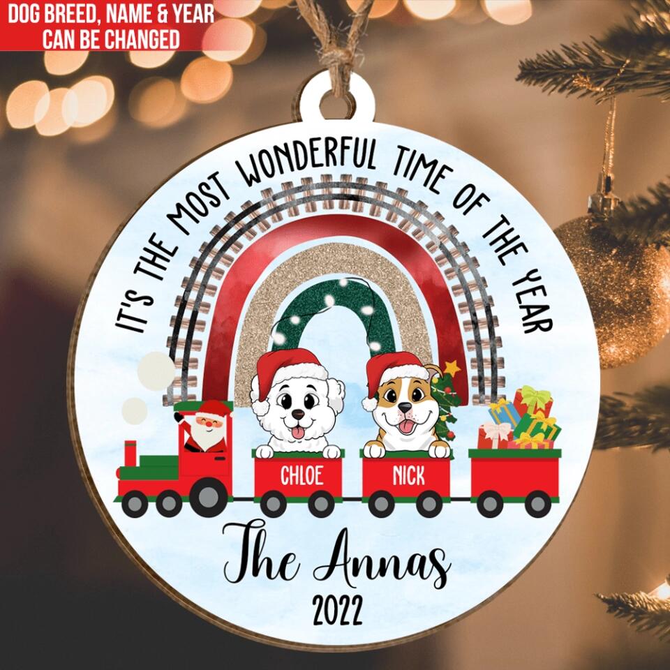 It's The Most Wonderful Time Of The Year - Personalized Ornament, Gift For Dog Lover