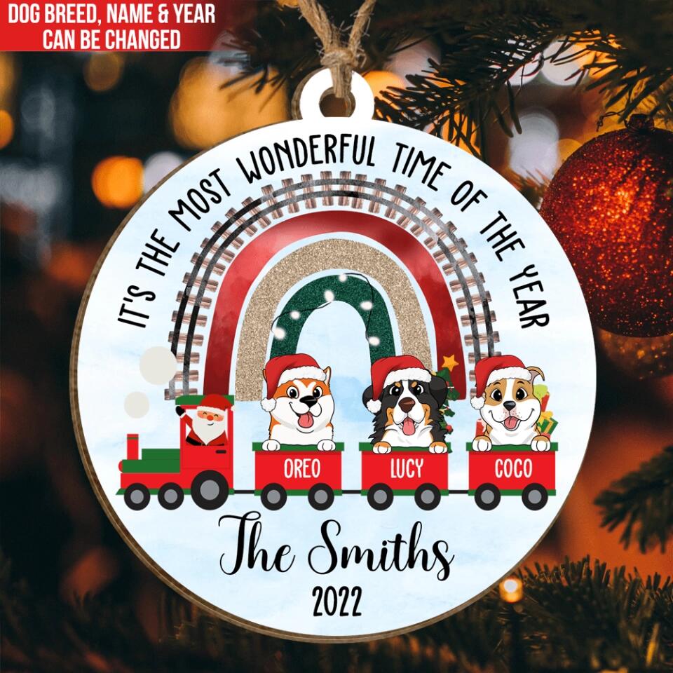It's The Most Wonderful Time Of The Year - Personalized Ornament, Gift For Dog Lover