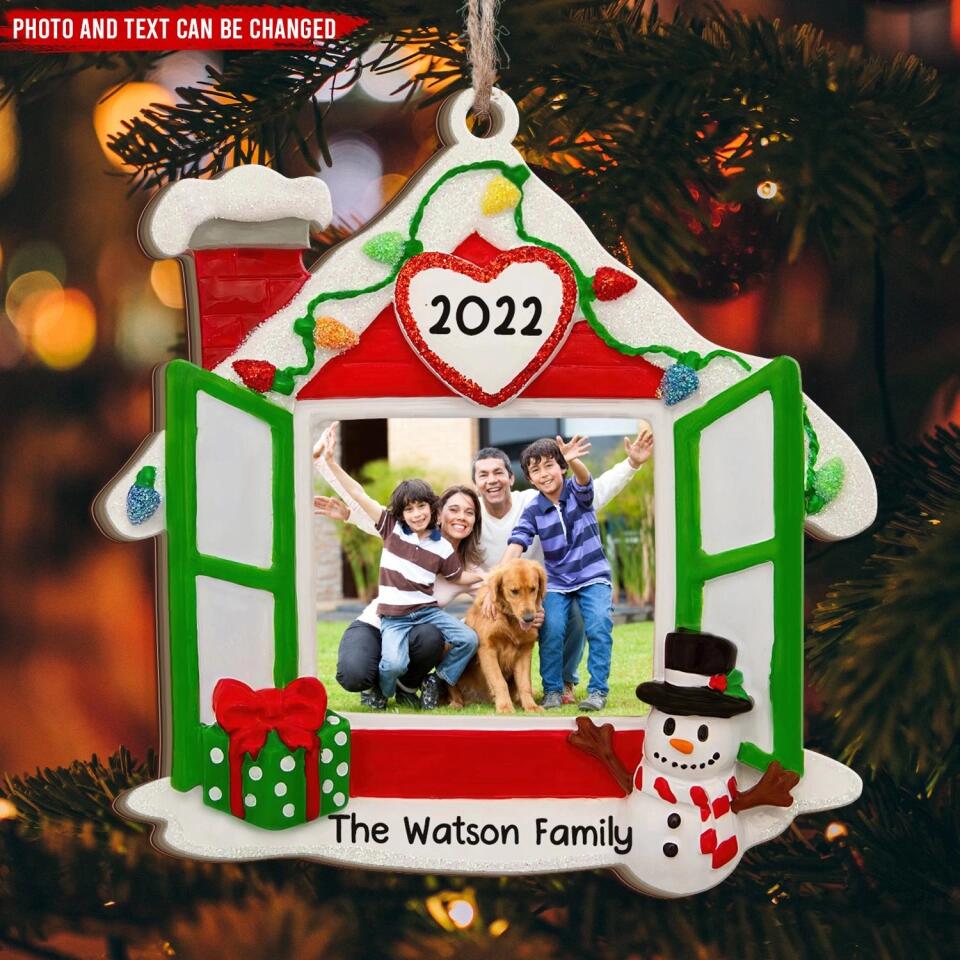 Personalized Family Ornament - Personalized Christmas Gifts - Family Picture Ornament - Personalized Family With Pet Ornament