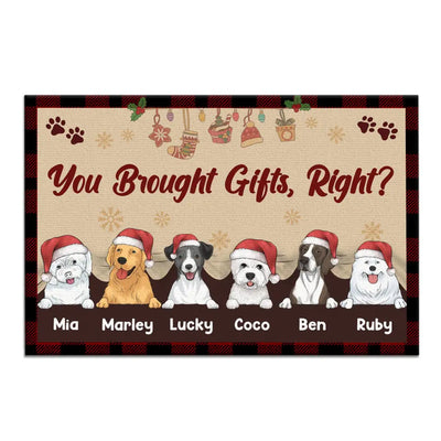 You Brought Gifts, Right, Gift For Christmas, Gifts For Dog Lovers - Personalized Dog Custom Doormat