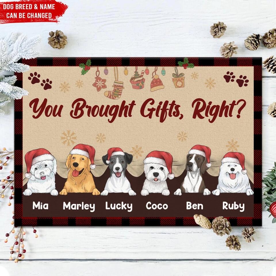 You Brought Gifts, Right, Gift For Christmas, Gifts For Dog Lovers - Personalized Dog Custom Doormat
