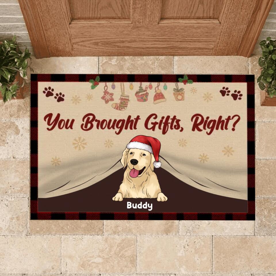 You Brought Gifts, Right, Gift For Christmas, Gifts For Dog Lovers - Personalized Dog Custom Doormat