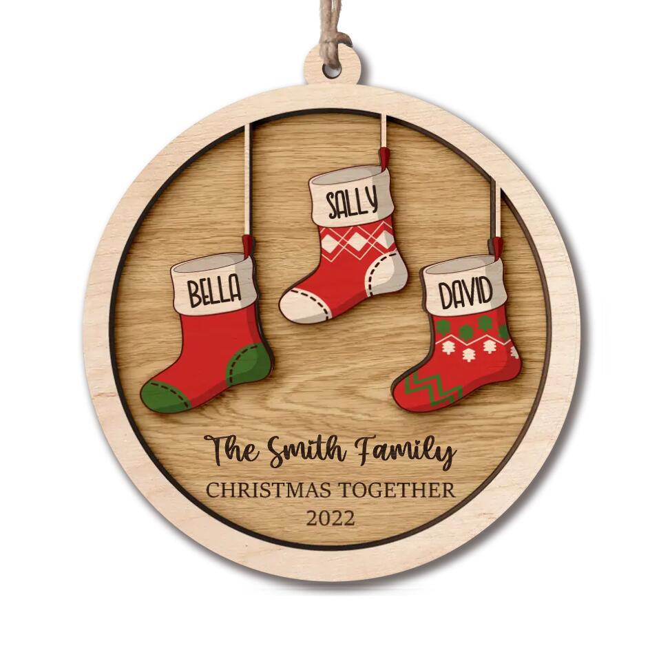Customized Gift for Christmas, Sock Ornament Christmas Gift, Gift For Family - Personalized Ornament