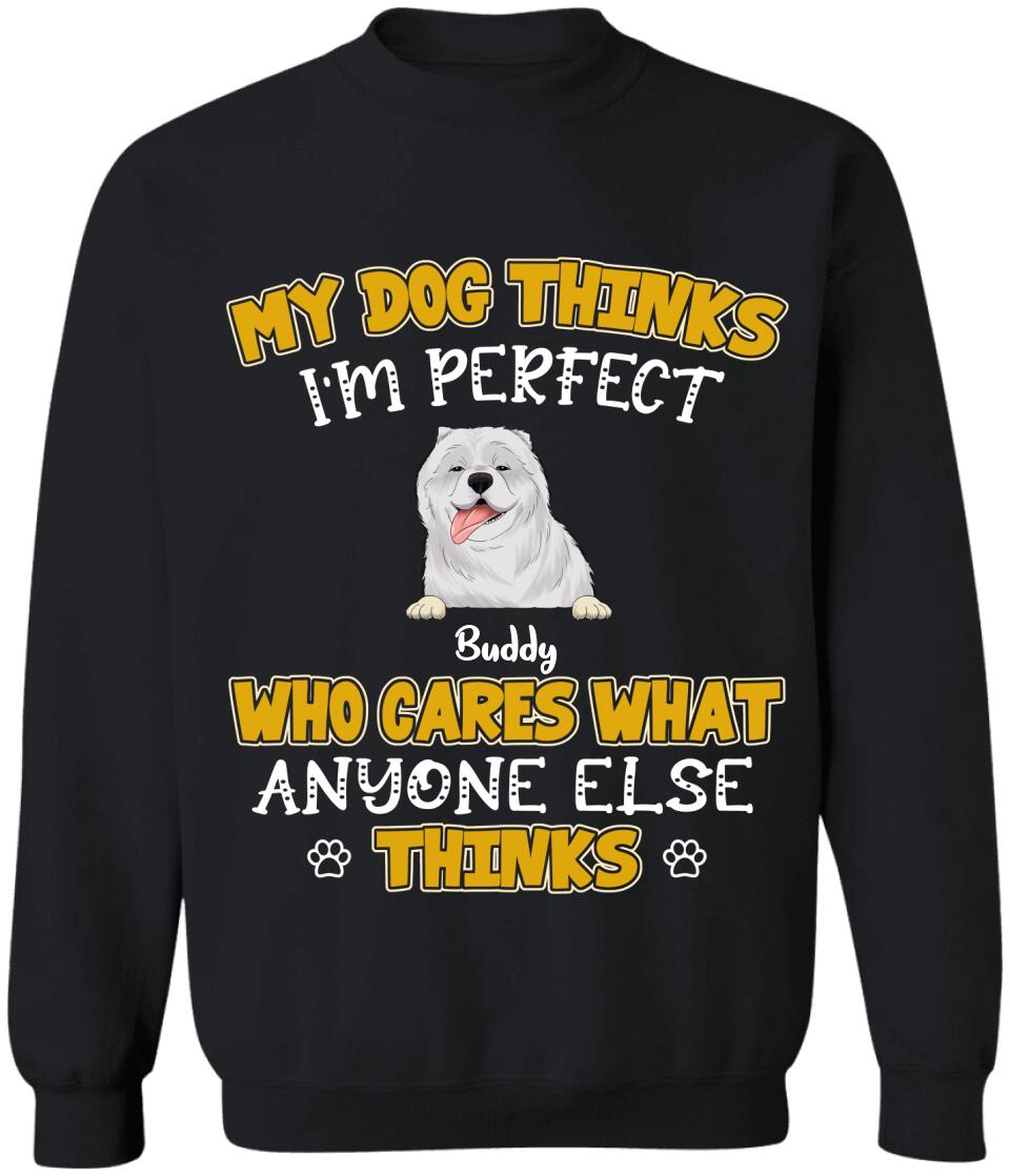 My Dogs Think I'm Perfect Who Cares What Anyone Else Thinks - Personalized T-shirt Sweatshirt