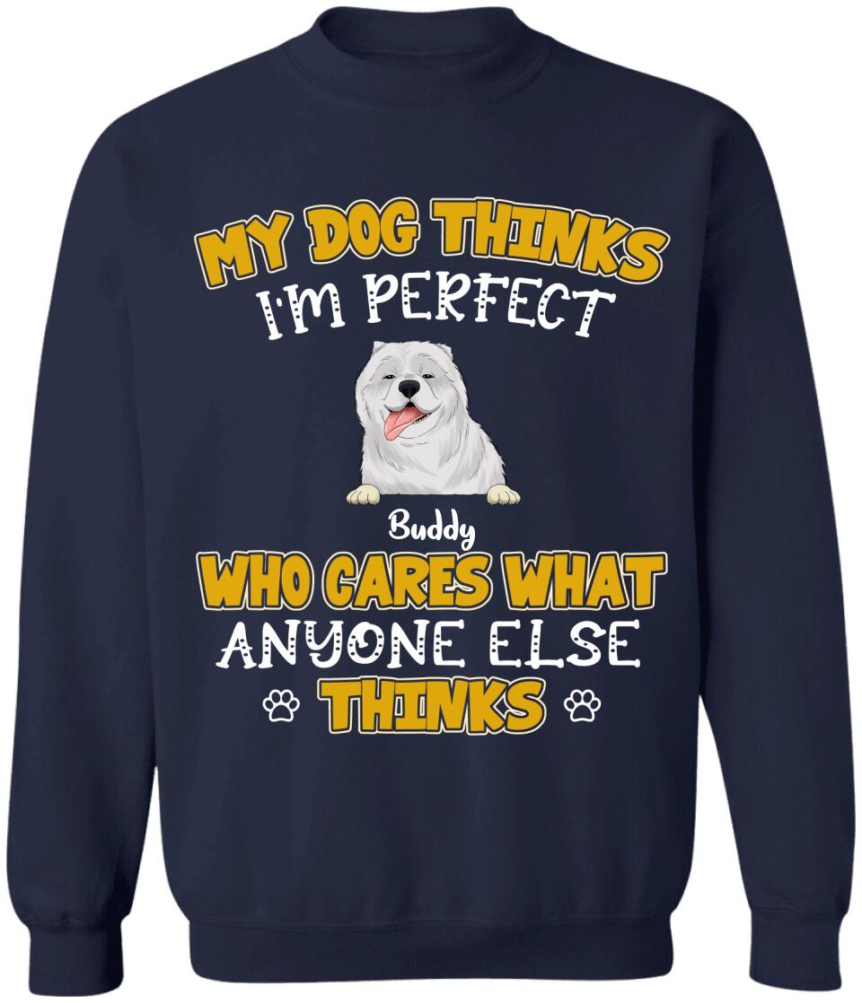 My Dogs Think I'm Perfect Who Cares What Anyone Else Thinks - Personalized T-shirt Sweatshirt