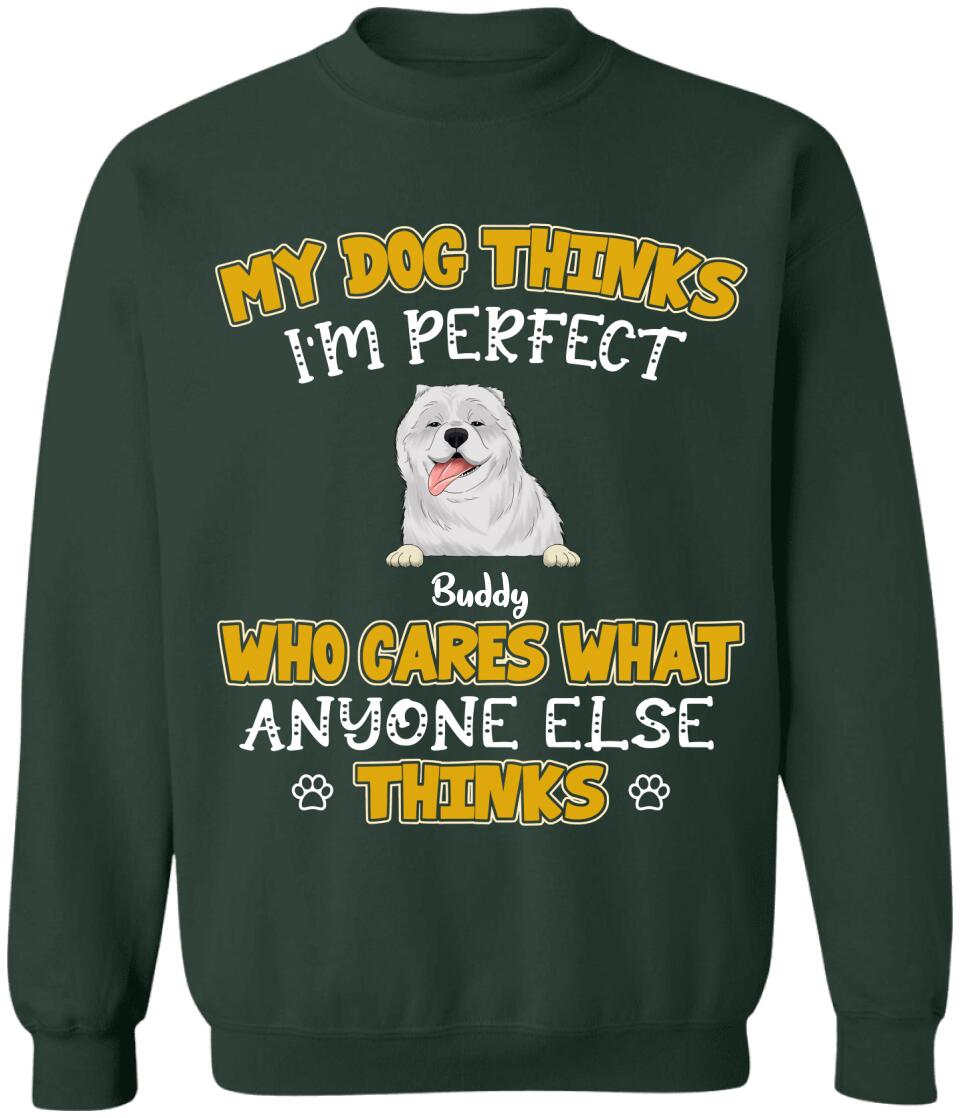 My Dogs Think I'm Perfect Who Cares What Anyone Else Thinks - Personalized T-shirt Sweatshirt