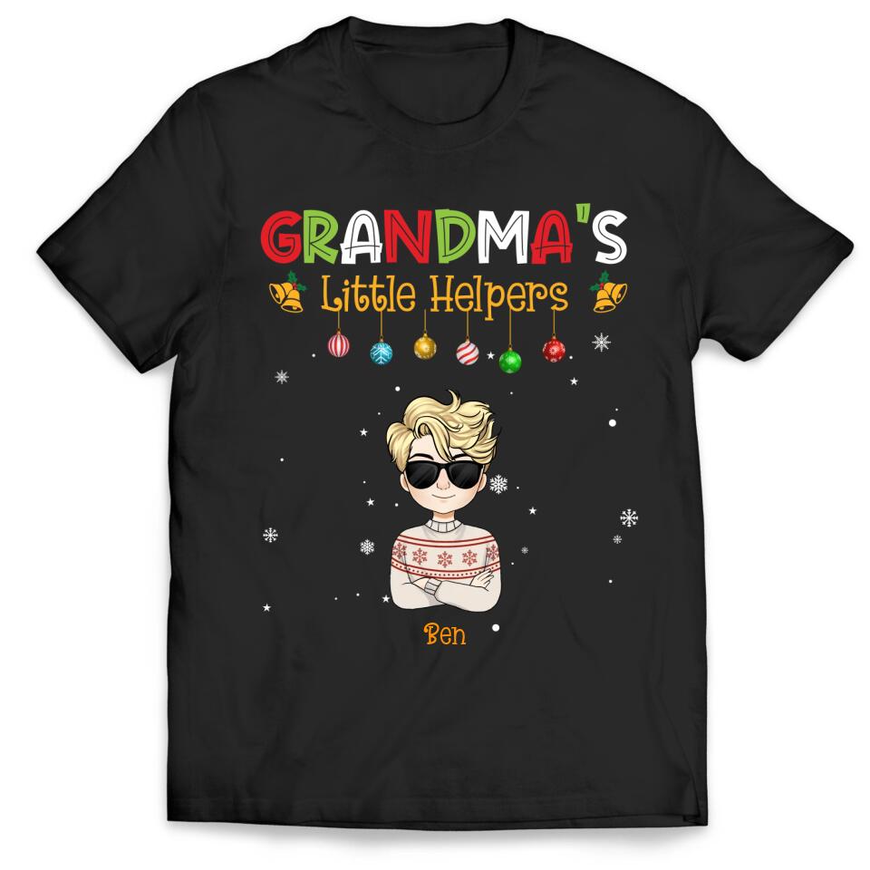 Grandma's Little Helpers, Christmas Shirt - Personalized T-shirt, Sweatshirt, Gift For Grandma