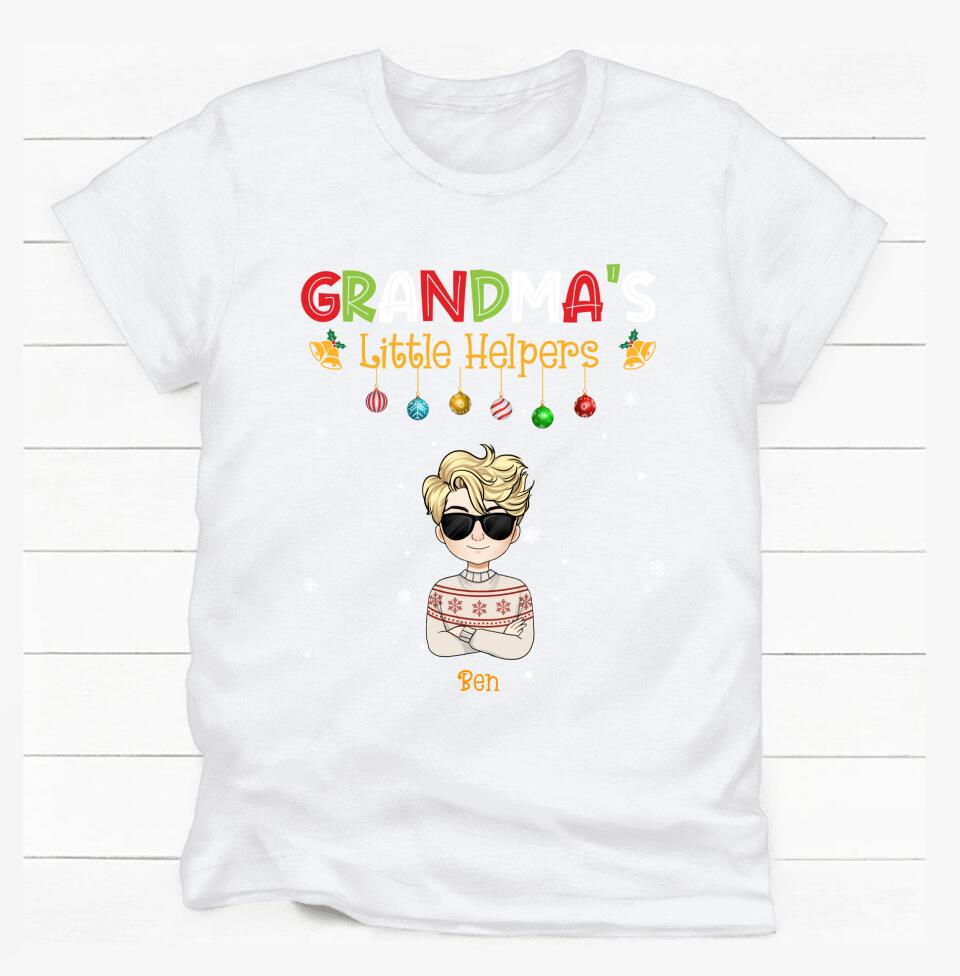 Grandma's Little Helpers, Christmas Shirt - Personalized T-shirt, Sweatshirt, Gift For Grandma
