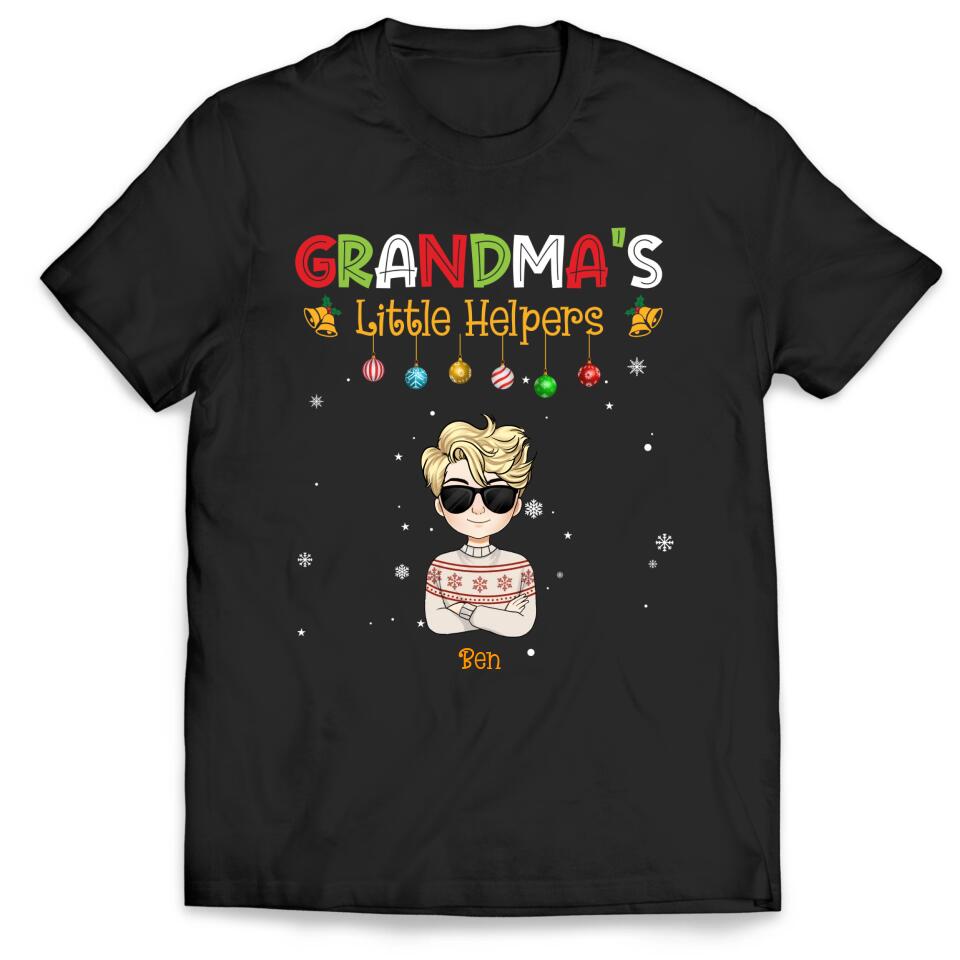 Grandma's Little Helpers, Christmas Shirt - Personalized T-shirt, Sweatshirt, Gift For Grandma