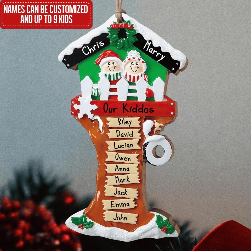 Personalized Christmas Tree House - Christmas Gift - Family Christmas Ornament - Personalized Grandchildren Ornament