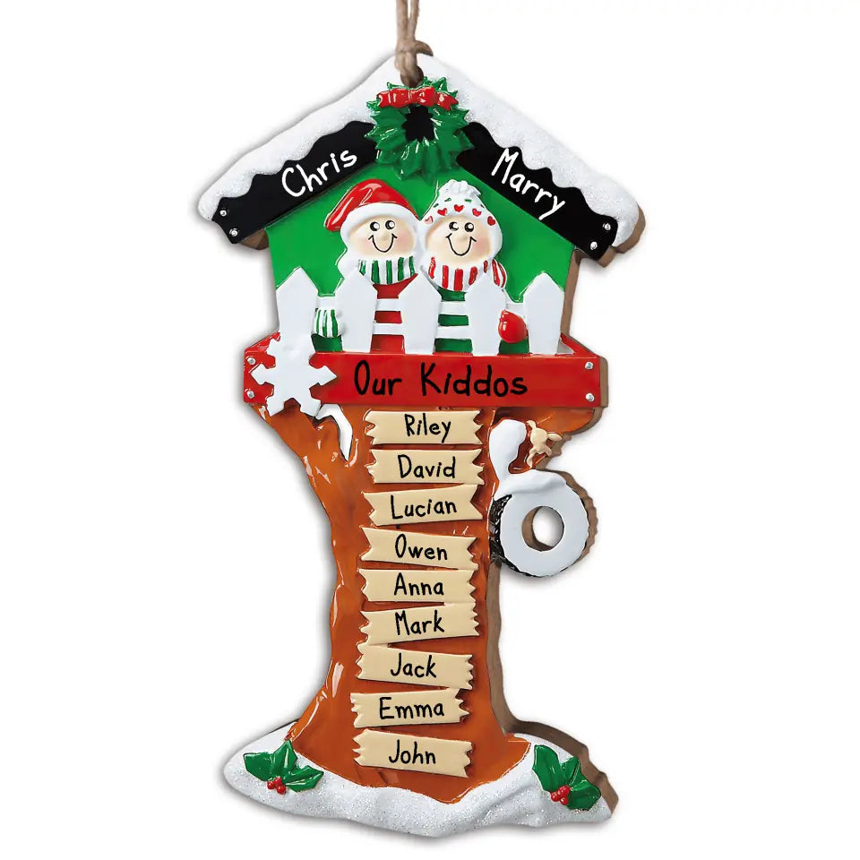 Personalized Christmas Tree House - Christmas Gift - Family Christmas Ornament - Personalized Grandchildren Ornament