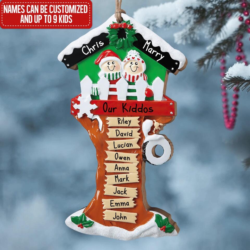 Personalized Christmas Tree House - Christmas Gift - Family Christmas Ornament - Personalized Grandchildren Ornament
