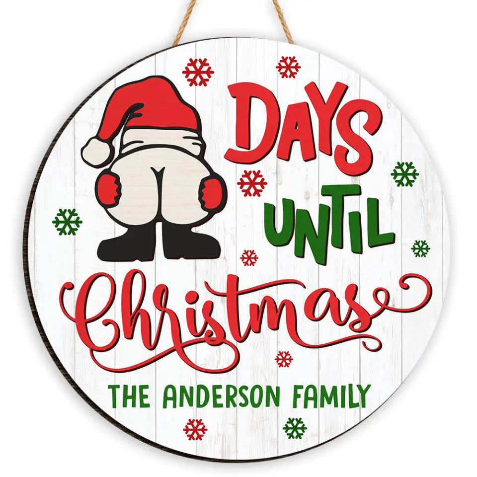 Personalized Days Until Christmas Sign - Funny Santa Sign - Christmas Countdown - Personalized Christmas Sign