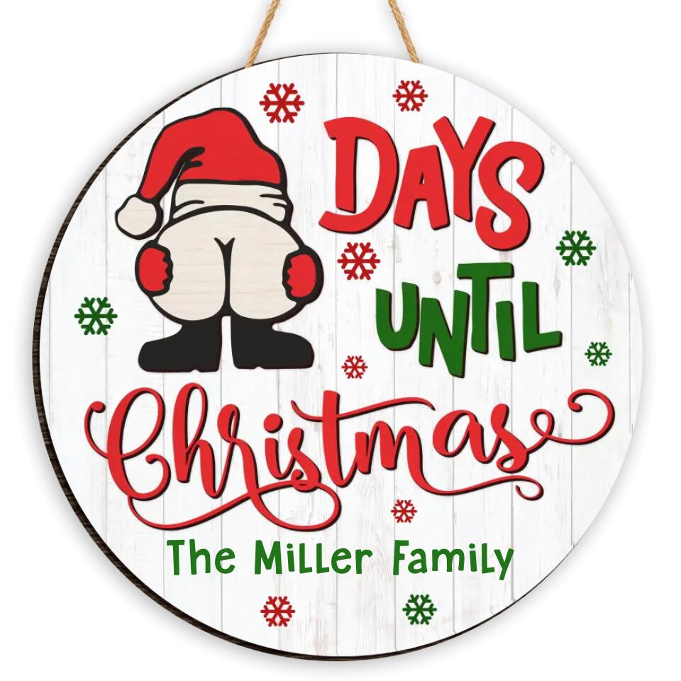 Personalized Days Until Christmas Sign - Funny Santa Sign - Christmas Countdown - Personalized Christmas Sign