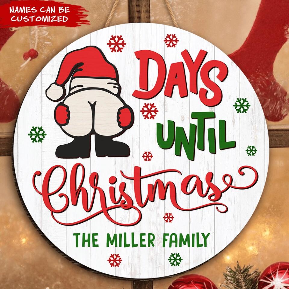 Personalized Days Until Christmas Sign - Funny Santa Sign - Christmas Countdown - Personalized Christmas Sign