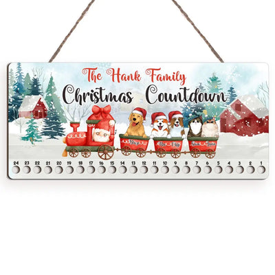 Personalized Christmas Candy Cane Countdown Wooden Sign, Custom Dog Christmas - Personalized Wood Sign, Gift For Dog Lover