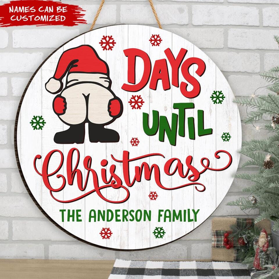 Personalized Days Until Christmas Sign - Funny Santa Sign - Christmas Countdown - Personalized Christmas Sign