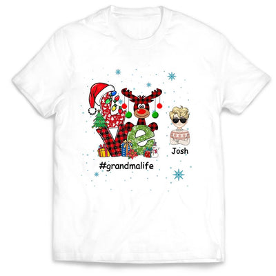 Love Grandkid Shirt - Christmas Gift - Family Christmas Shirt - Personalized Grandchildren Shirt - Personalized Grandma Shirt
