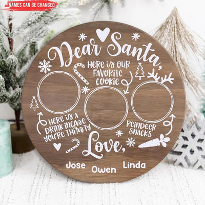 Santa Cookies Tray - Personalized Wooden Plate, Treats for Santa, Milk and Cookies, Christmas Gift