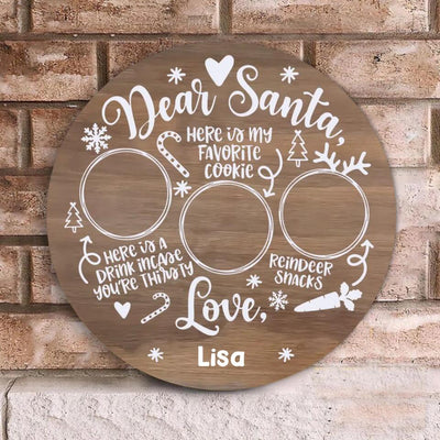 Santa Cookies Tray - Personalized Wooden Plate, Treats for Santa, Milk and Cookies, Christmas Gift