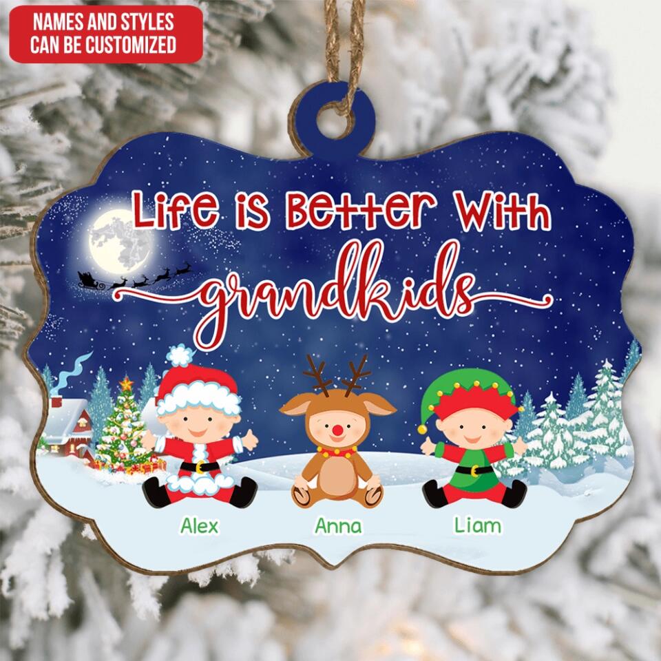 Personalized Grandkids Christmas Ornament - Christmas Tree 2022 Ornaments - Christmas Decor - Custom Christmas Ornament For Grandparents