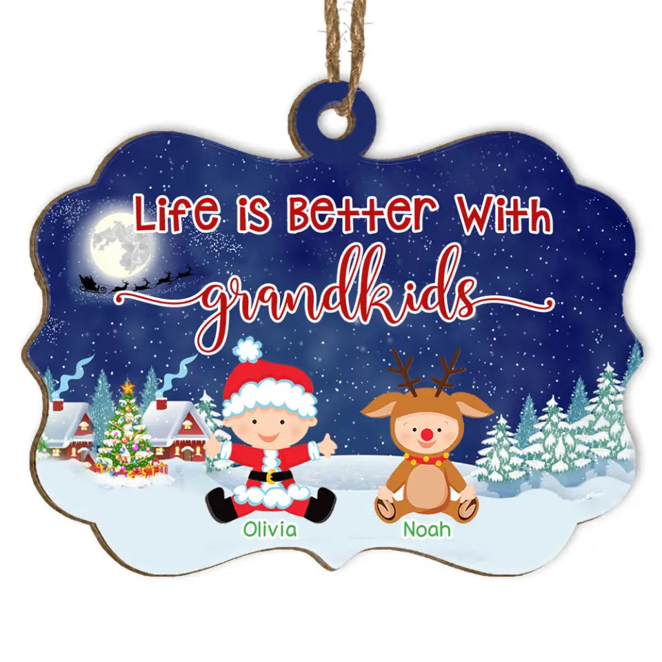 Personalized Grandkids Christmas Ornament - Christmas Tree 2022 Ornaments - Christmas Decor - Custom Christmas Ornament For Grandparents