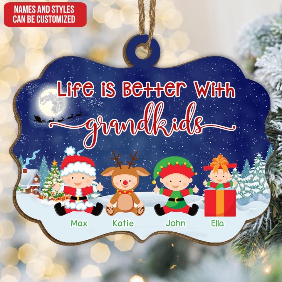 Personalized Grandkids Christmas Ornament - Christmas Tree 2022 Ornaments - Christmas Decor - Custom Christmas Ornament For Grandparents