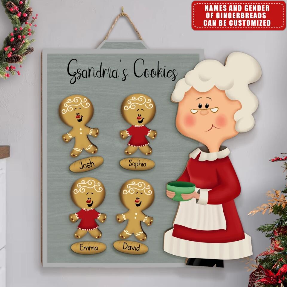Personalized Gift for Grandma - Christmas Decor Gift - Gift from Grandkids - Christmas Sign - Personalized Christmas 2 Layer Sign
