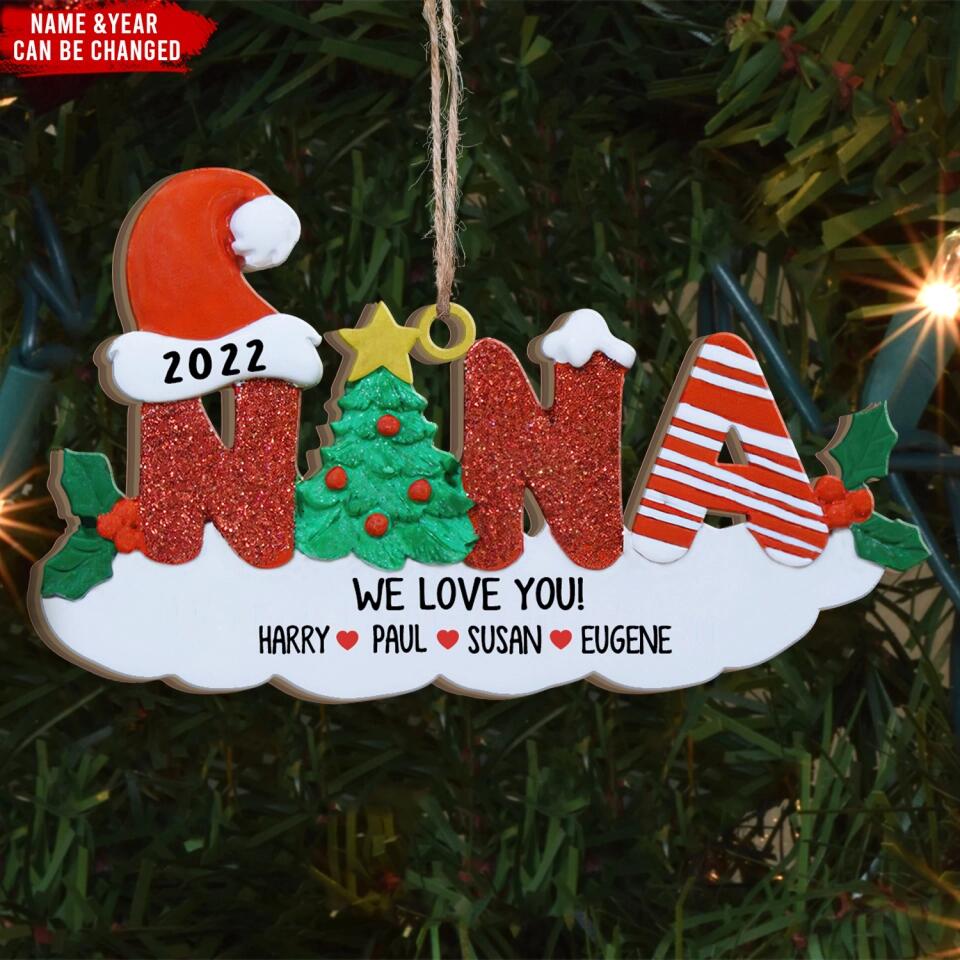 Nana Personalized Christmas Ornament - Gift for Grandmother - Personalized Grandma Ornament - Best Nana Ornament