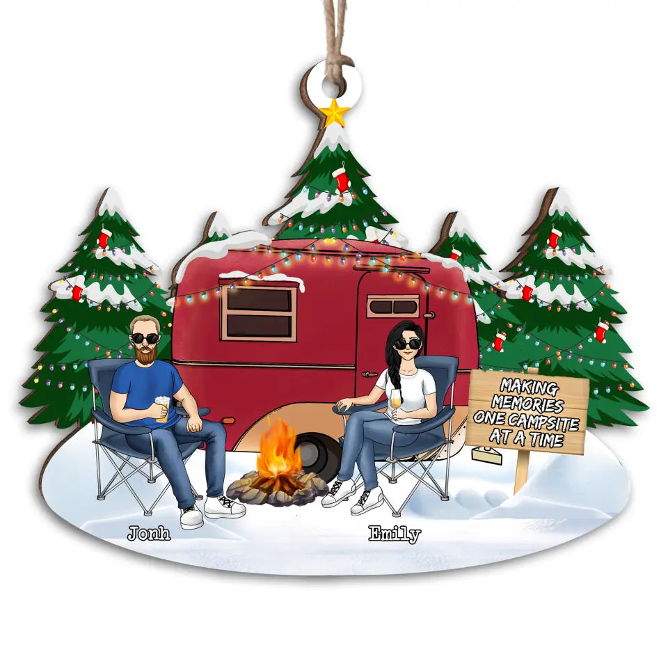 Personalized Camping Couple Christmas Ornament - Personalized Ornament, Gift For Camping Lover -  OCP333