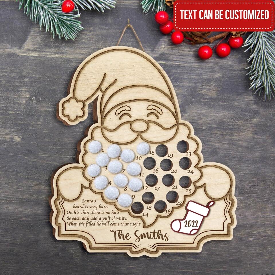 Christmas Home Decor - Christmas Sign - Christmas Countdown -  Fireplace Decor - Santa Sign - Personalized Santa Advent Sign
