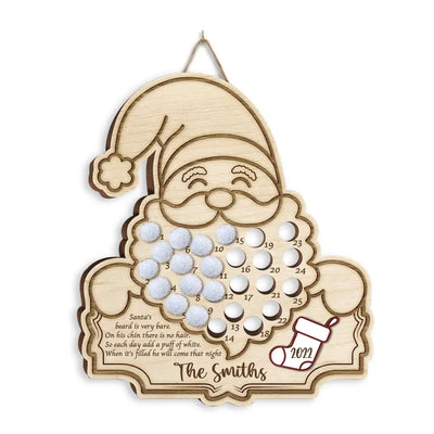 Christmas Home Decor - Christmas Sign - Christmas Countdown -  Fireplace Decor - Santa Sign - Personalized Santa Advent Sign
