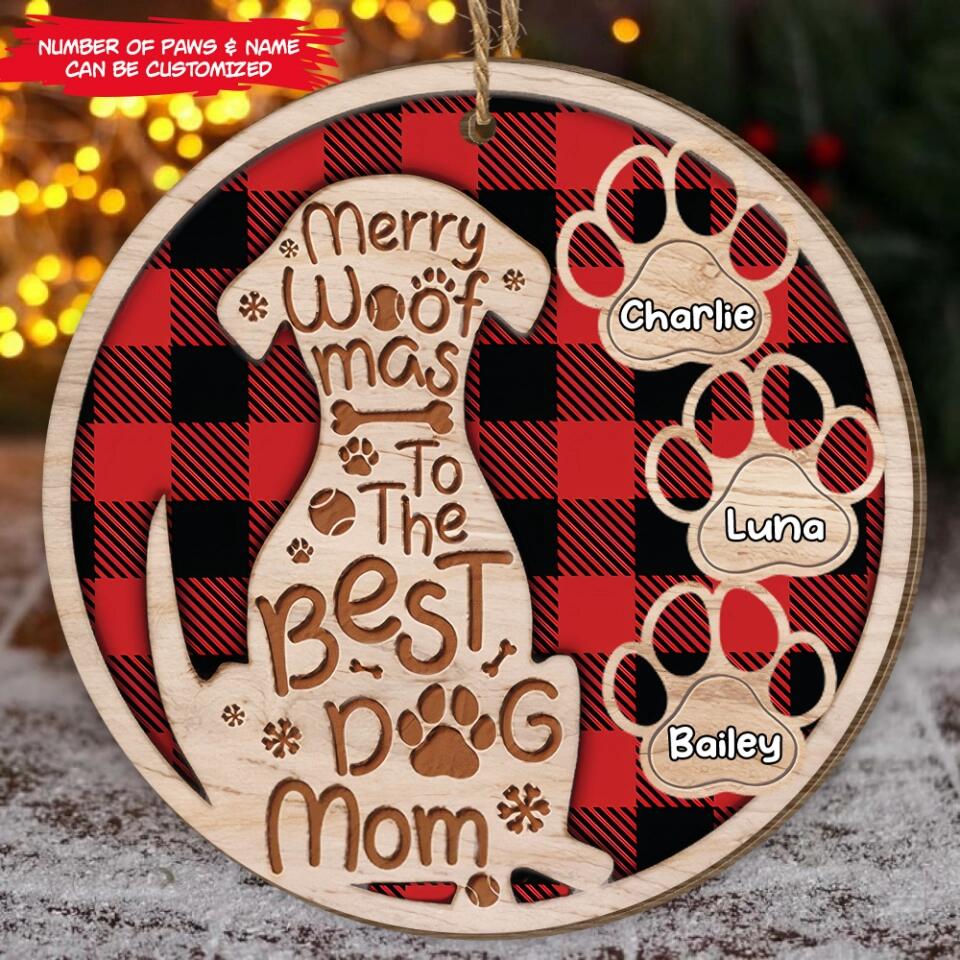 Merry Woofmas To The Best Dog Mom - Personalized Ornament, Gift For Dog Lover