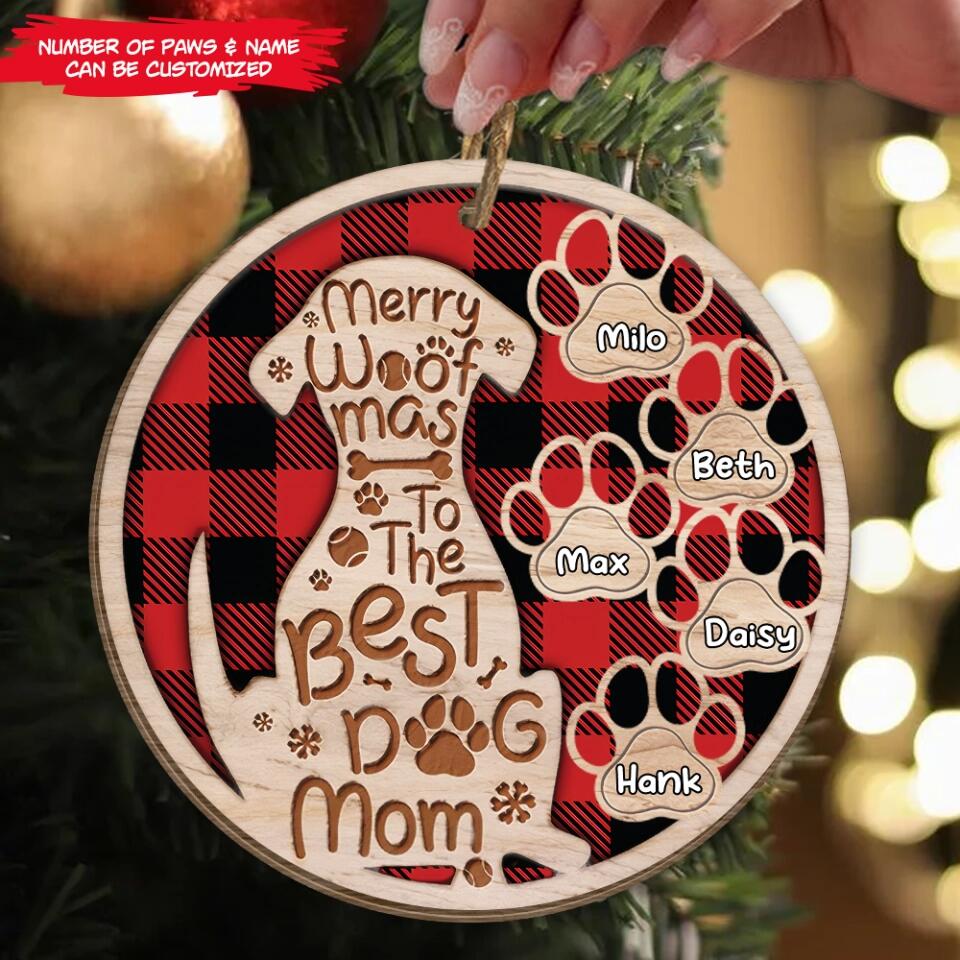 Merry Woofmas To The Best Dog Mom - Personalized Ornament, Gift For Dog Lover