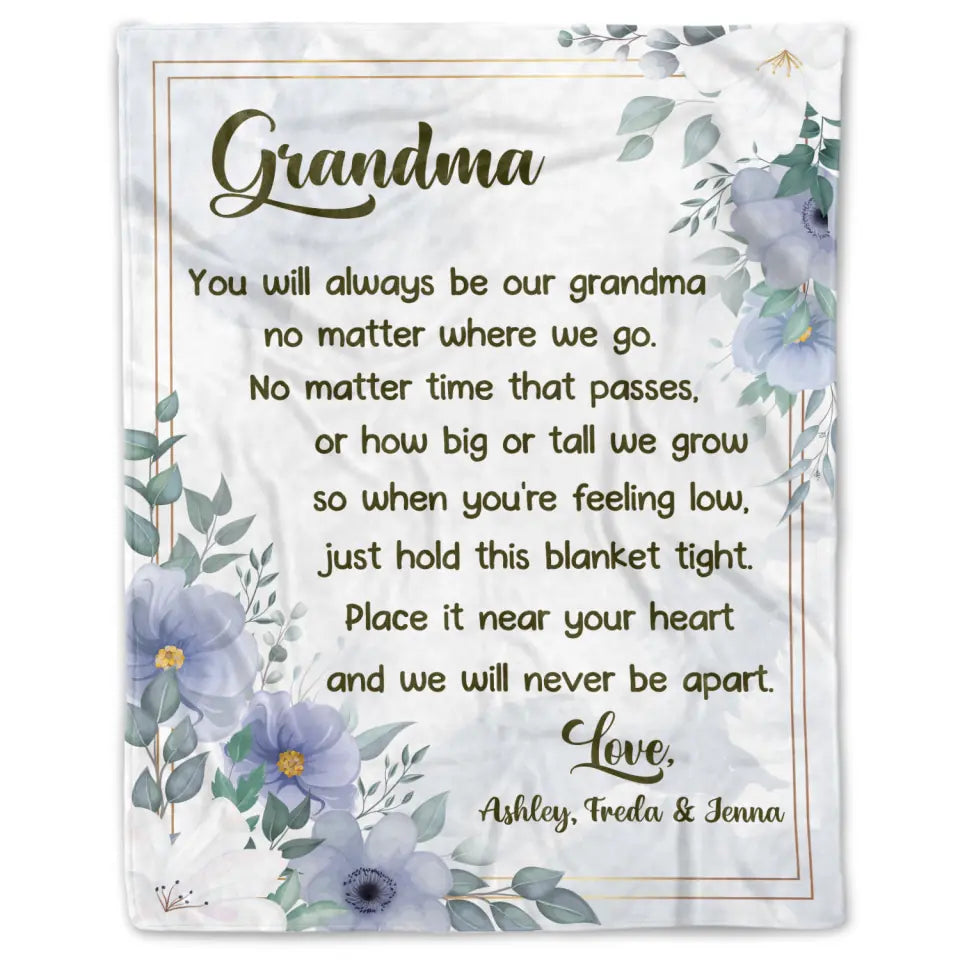 You Will Always Be Our Grandma - Personalized Blanket, Christmas Gift for Grandma, Custom Gift for Grandmother Gift