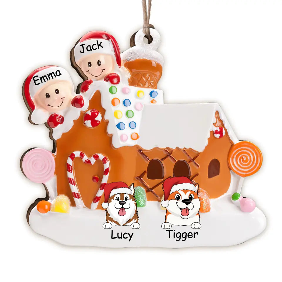 Dog Lovers Ornament - Personalized Gingerbread House Couple Ornament - Personalized Gingerbread House Ornament 2022