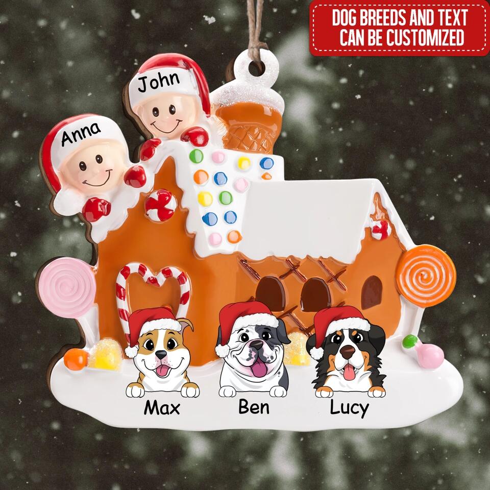 Dog Lovers Ornament - Personalized Gingerbread House Couple Ornament - Personalized Gingerbread House Ornament 2022