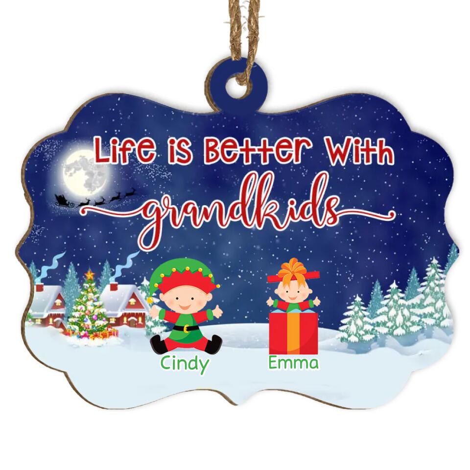 Personalized Grandkids Christmas Ornament - Christmas Tree 2022 Ornaments - Christmas Decor - Custom Christmas Ornament For Grandparents