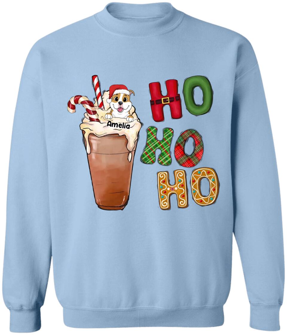 Ho Ho Ho Dog Sweater - Dog Lovers Shirt - Gift For Dog Mom - Dog Mom Shirt - Personalized Dog Shirt