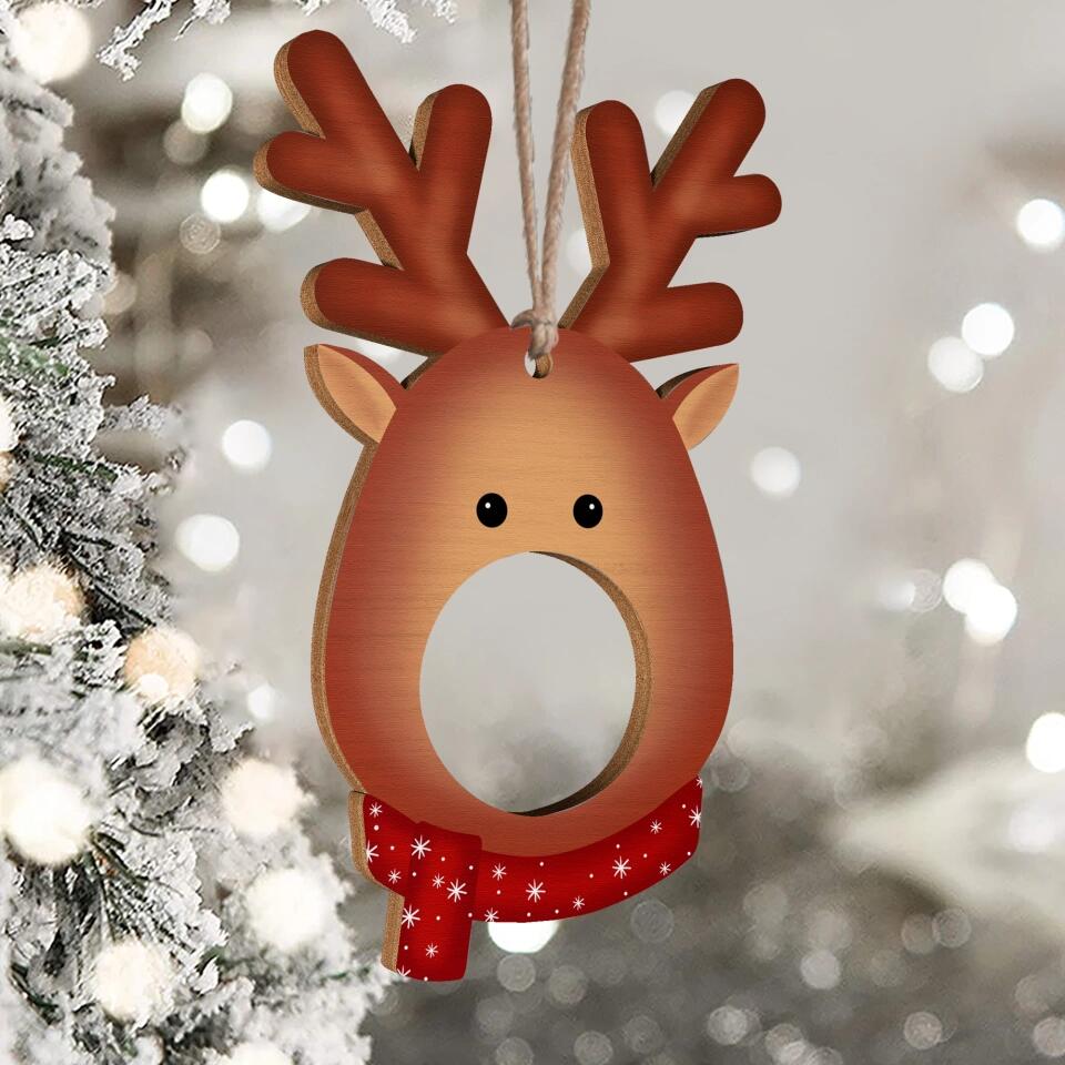 Reindeer Kid Ornament Christmas Decorations - Personalized Wooden Ornament, Christmas Gift For Kids