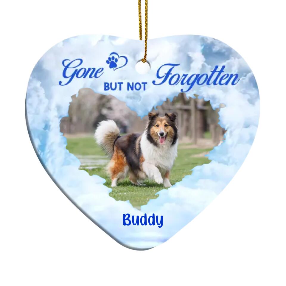 Gone But Not Forgotten, Pet Loss Gifts - Personalized Heart Ceramic Ornament