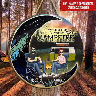 Life Is Better Around The Campfire - Personalized Wooden Sign, Gift For Camping Lover