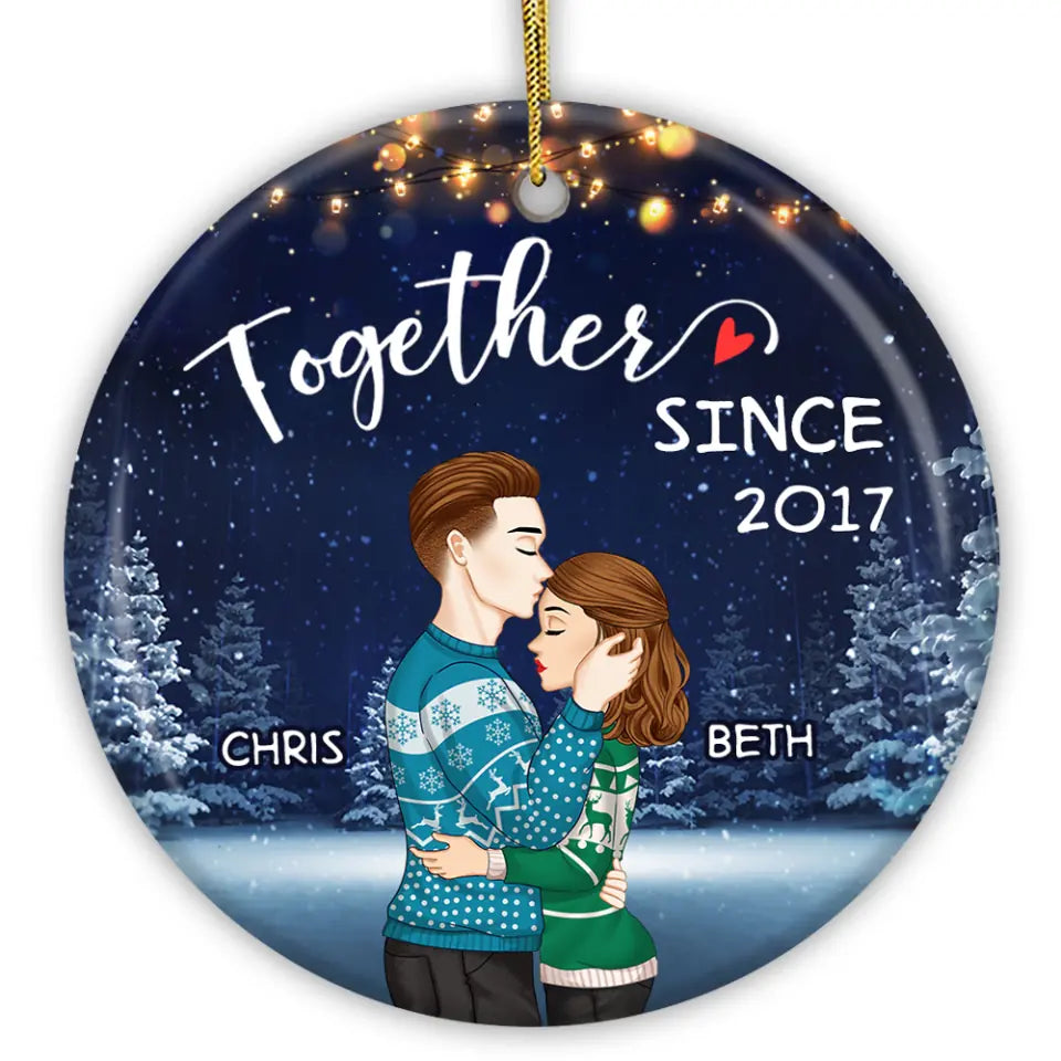 Together Since Personalized Ceramic Ornament - Christmas Gift For Couple Christmas Couple