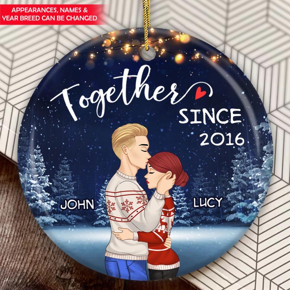 Together Since Personalized Ceramic Ornament - Christmas Gift For Couple Christmas Couple