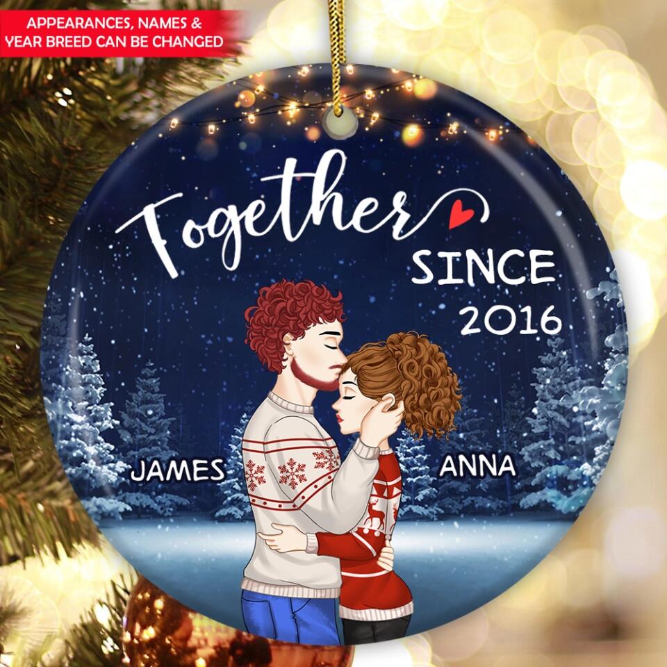 Together Since Personalized Ceramic Ornament - Christmas Gift For Couple Christmas Couple