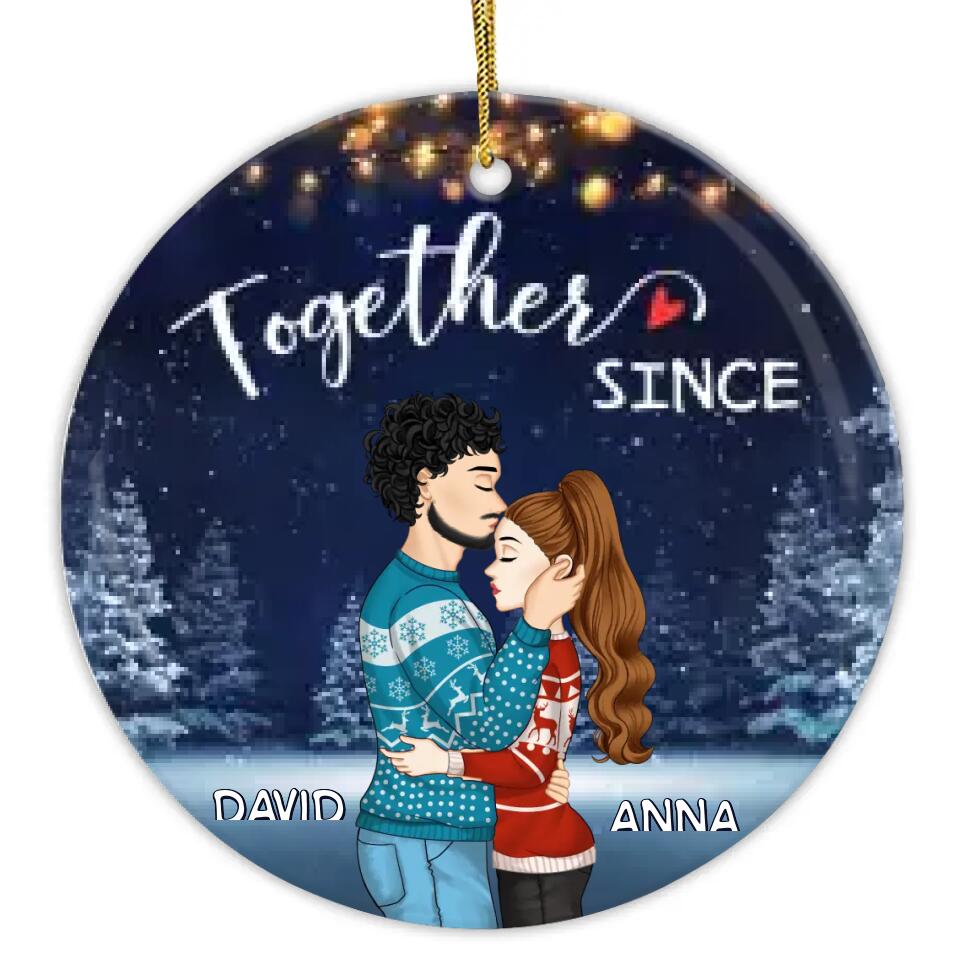 Together Since Personalized Ceramic Ornament - Christmas Gift For Couple Christmas Couple