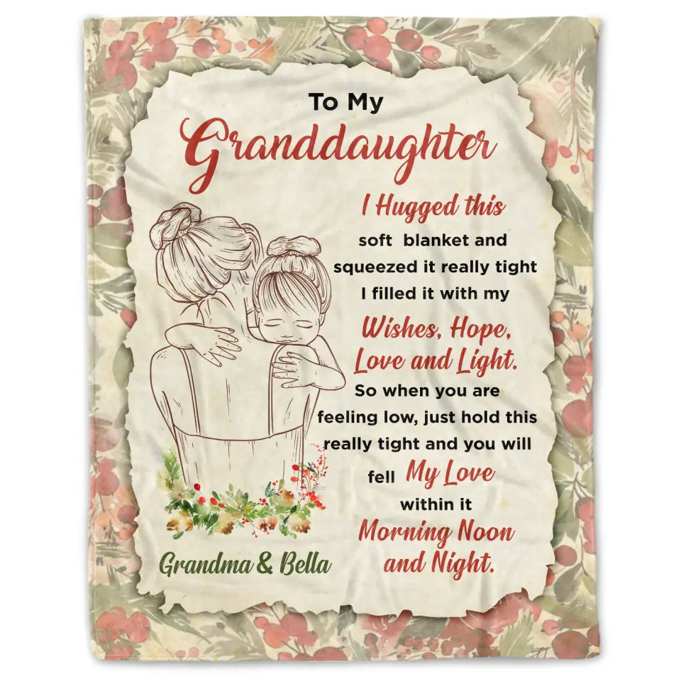 To My Granddaughter, Grandma Gift For Granddaughter - Personalized Blanket, Christmas Gift