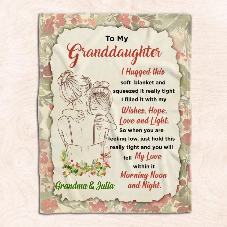 To My Granddaughter, Grandma Gift For Granddaughter - Personalized Blanket, Christmas Gift