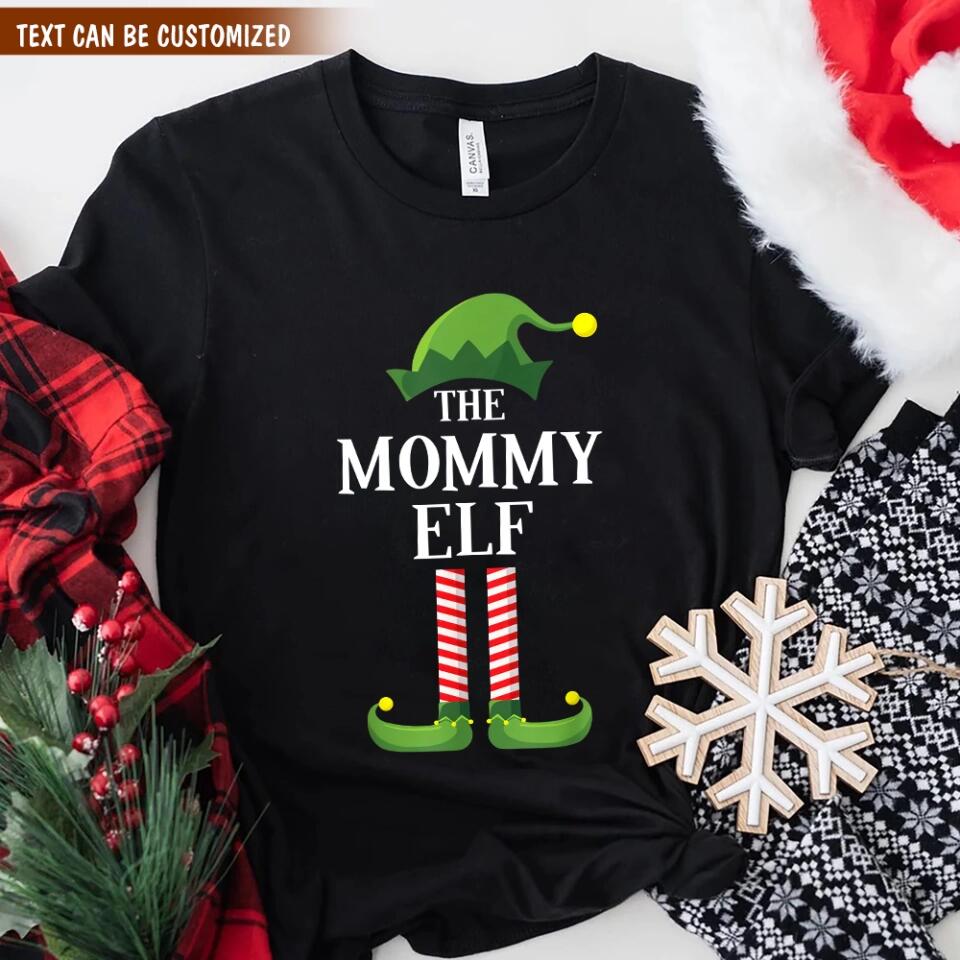 Custom Elf T-Shirt, Funny Elf Shirt, Matching Family Group Christmas Party T-Shirt